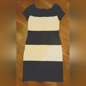 EUC Womens Banana Republic Striped Sheath Dress with Pantyhose - Size 4